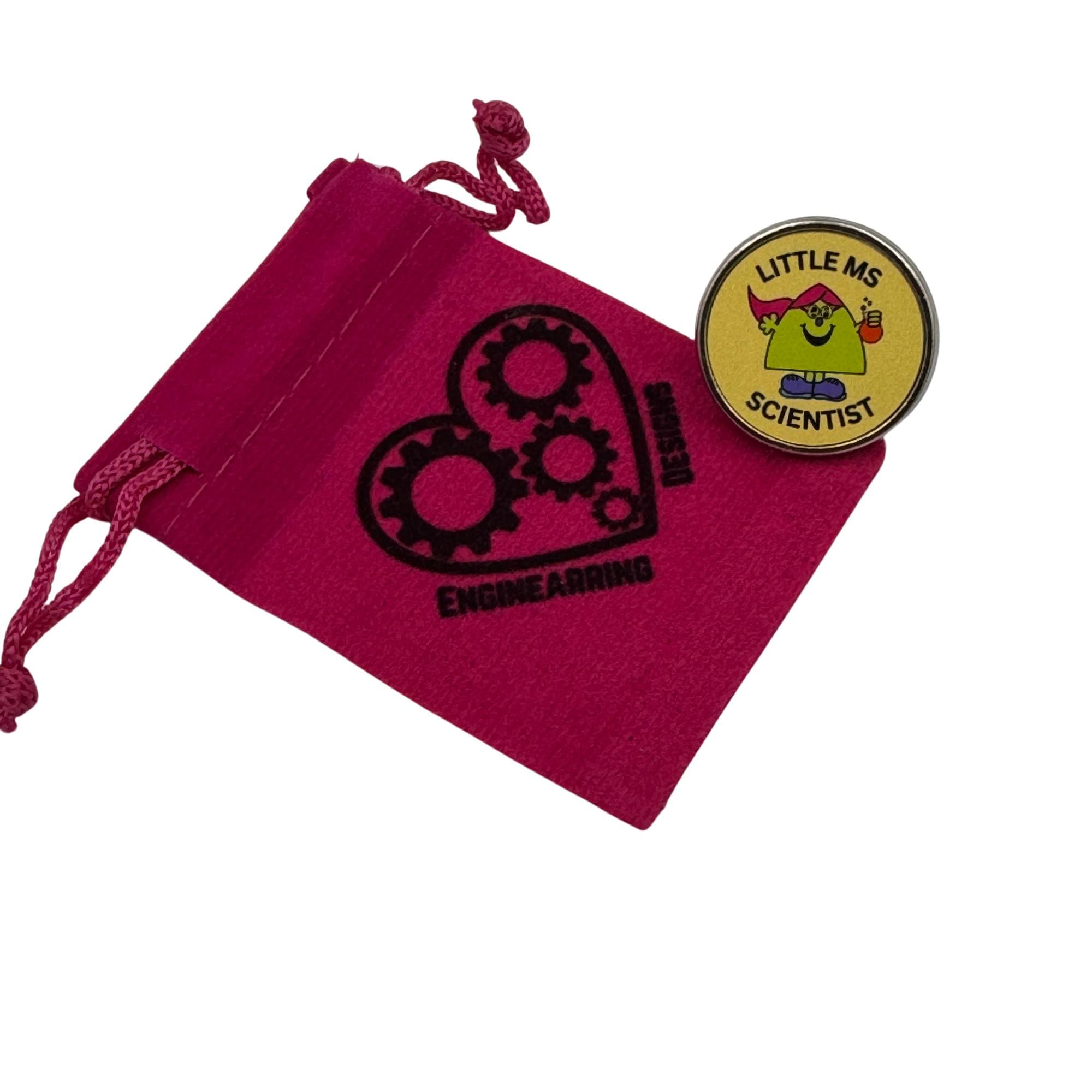 Little Ms Scientist Pin. Women and Girls in Science, Technology, Engineering, Maths. STEM Inspiration Badges.