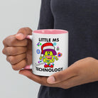 Personalised Christmas Tech Mug with Colour Handle and Inside. Women in Technology Xmas Mug. Customised Mug with name