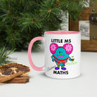 Personalised Christmas Maths Mug with Colour Handle and Inside. Women in Mathematics Xmas Mug. Customised Mug with name