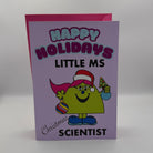 Women in Science Christmas Card. Woman Scientist Xmas Greetings