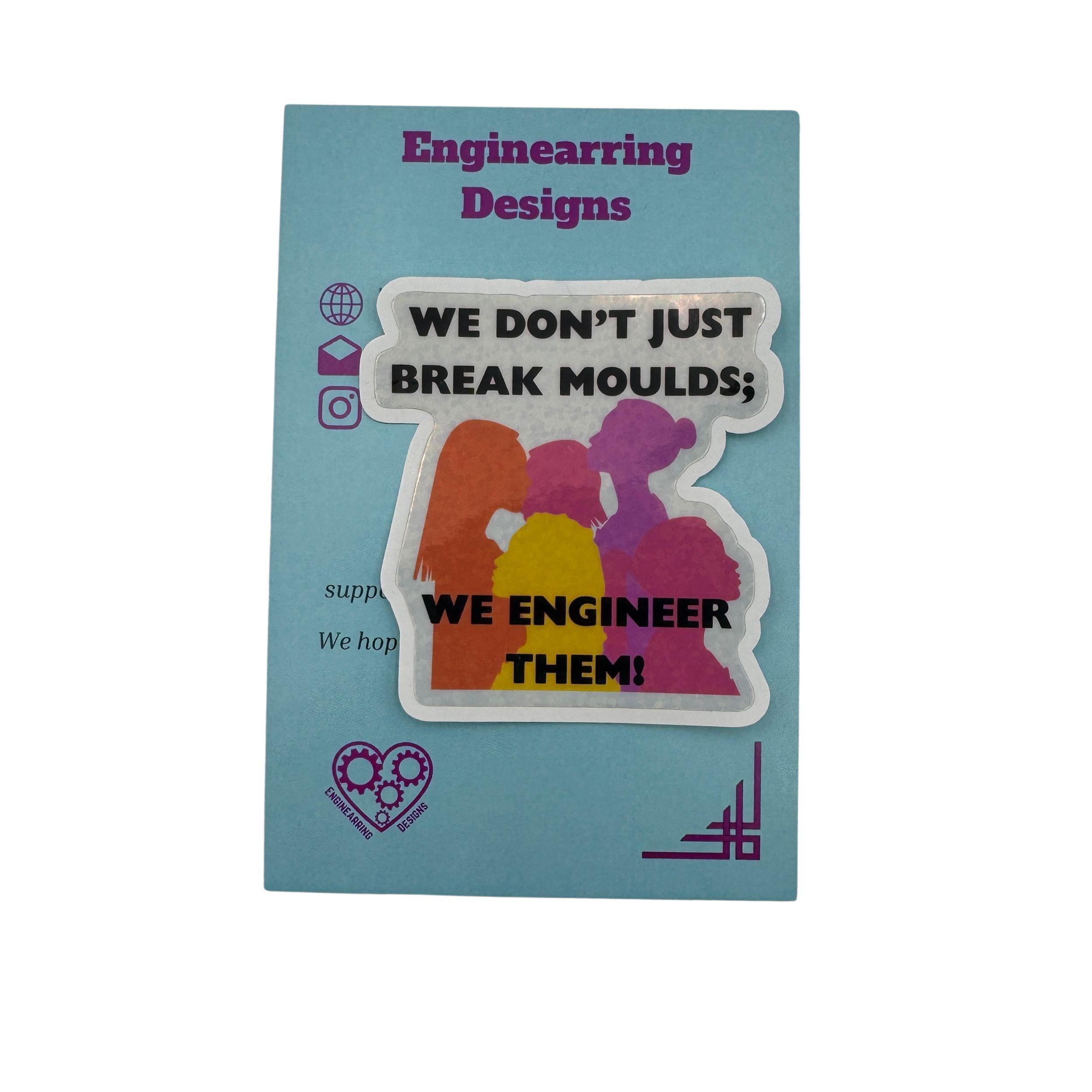 Women in Engineering Vinyl Sticker. Woman Engineer Empowerment Holographic Sparkle decal - Women and Girl Power