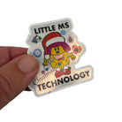 Little Ms Technology Christmas Vinyl Sticker. STEMinist Holographic decal - Women and Girls in Science, Technology and Engineering