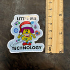 Little Ms Technology Christmas Vinyl Sticker. STEMinist Holographic decal - Women and Girls in Science, Technology and Engineering