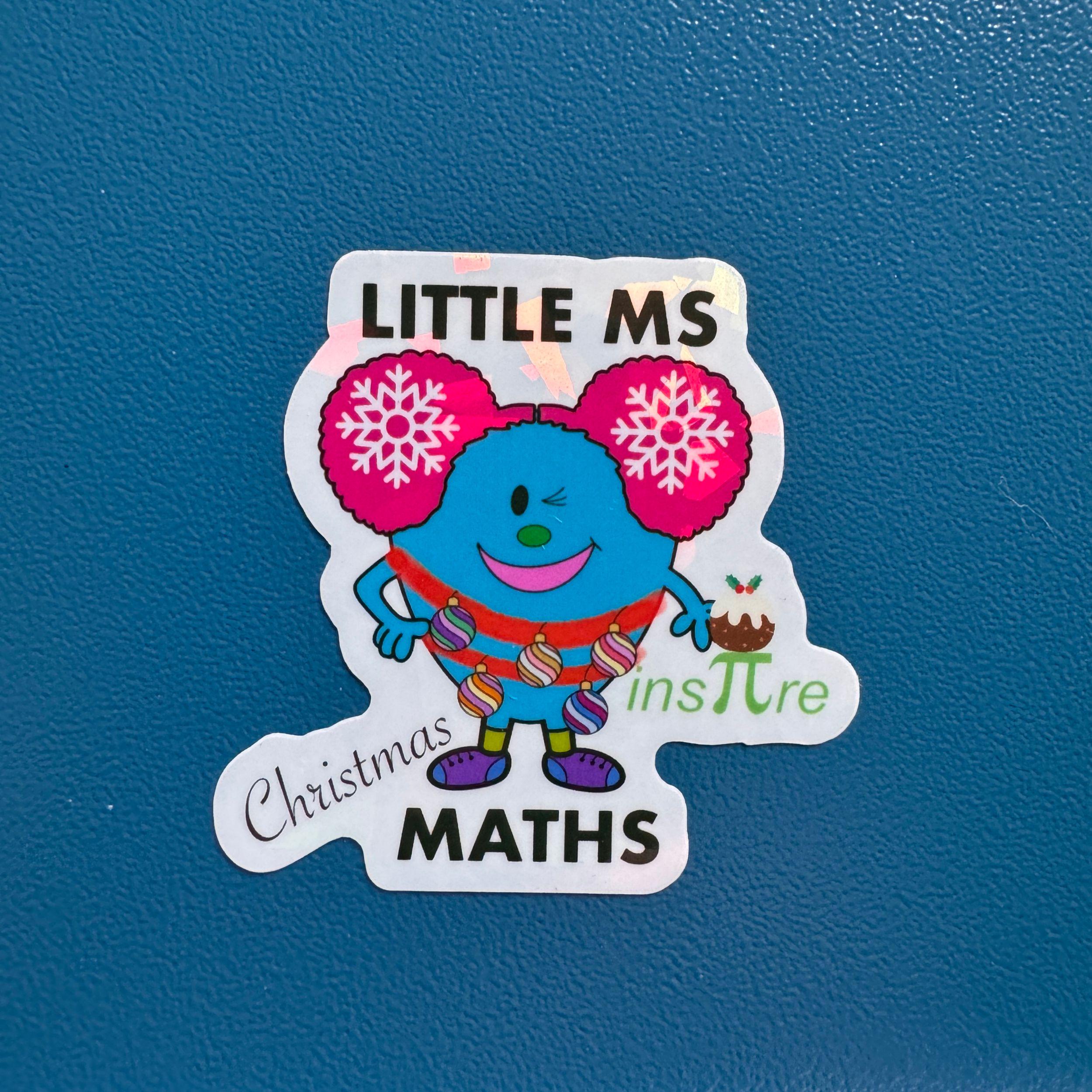 Little Ms Maths Vinyl Christmas Sticker. STEMinist Holographic decal - Women and Girls in Science and Engineering