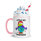 Personalised Christmas Engineer Mug with Colour Handle and Inside. Women in Engineering Xmas Mug