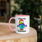 Personalised Christmas Engineer Mug with Colour Handle and Inside. Women in Engineering Xmas Mug Pink