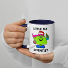 Personalised Christmas Scientist Mug with Colour Handle and Inside. Women in Science Xmas Mug. Customised Mug with name