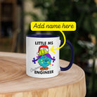 Personalised Christmas Engineer Mug with Colour Handle and Inside. Women in Engineering Xmas Mug