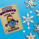 Women in Engineering Christmas Card. Engineer Xmas Greetings. Holiday Woman Engineer Card