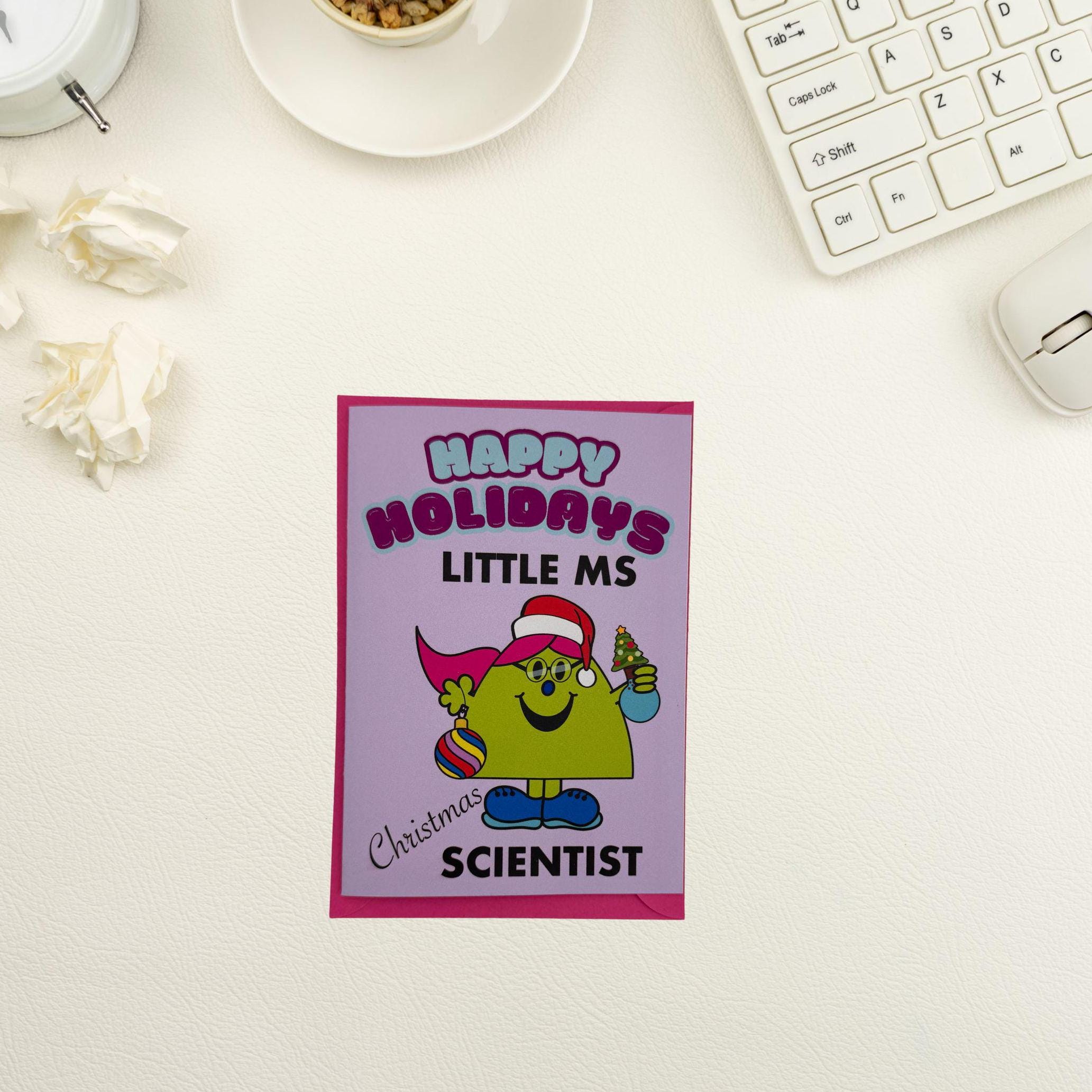 Women in Science Christmas Card. Woman Scientist Xmas Greetings