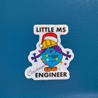 Little Ms Engineer Christmas Vinyl Sticker. STEMinist Holographic decal - Women and Girls in Science and Engineering