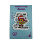 Little Ms Technology Christmas Vinyl Sticker. STEMinist Holographic decal - Women and Girls in Science, Technology and Engineering