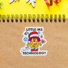 Little Ms Technology Christmas Vinyl Sticker. STEMinist Holographic decal - Women and Girls in Science, Technology and Engineering