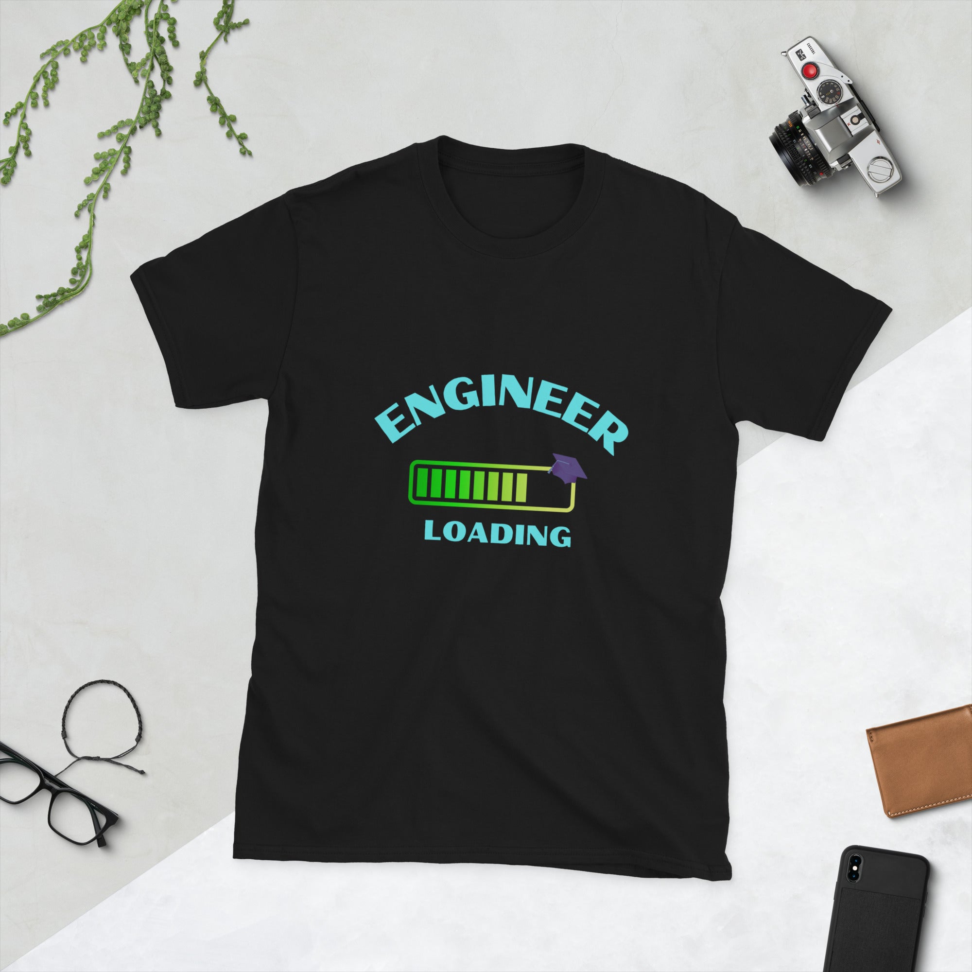 Engineer Loading T-shirt - Funny Engineering Graduation Black