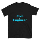 Civil Engineer Cogs and Hardhat T-shirt Black