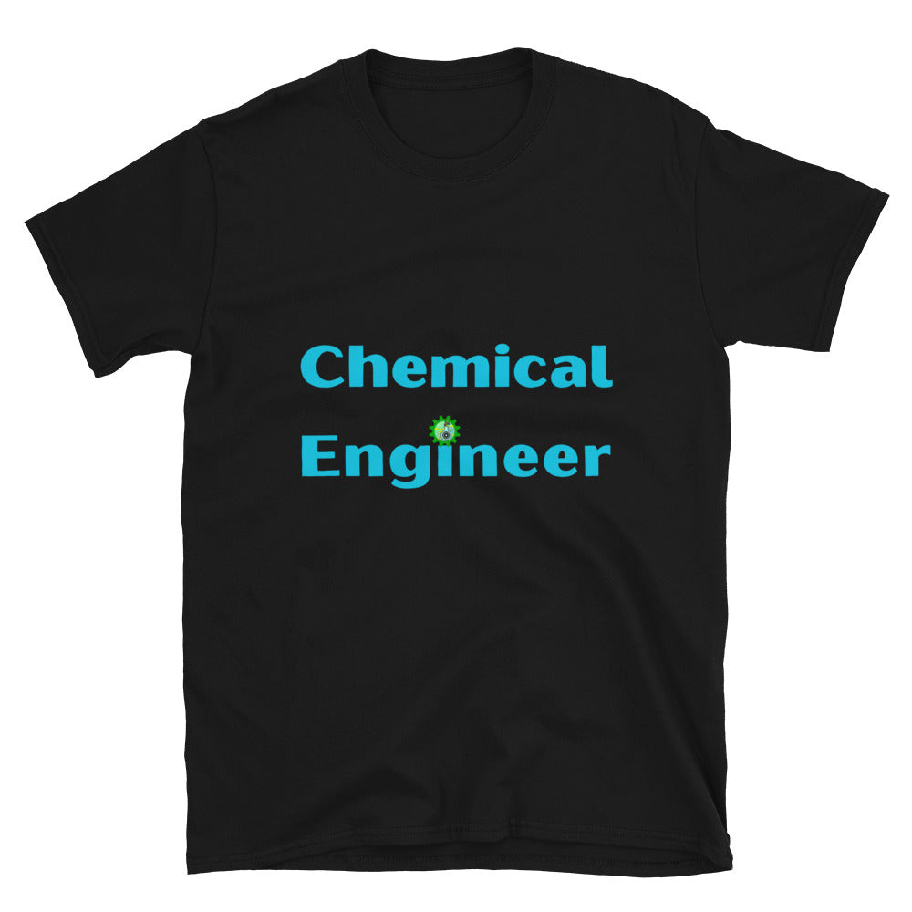 Chemical Engineer Cogs and Flask T-shirt Black