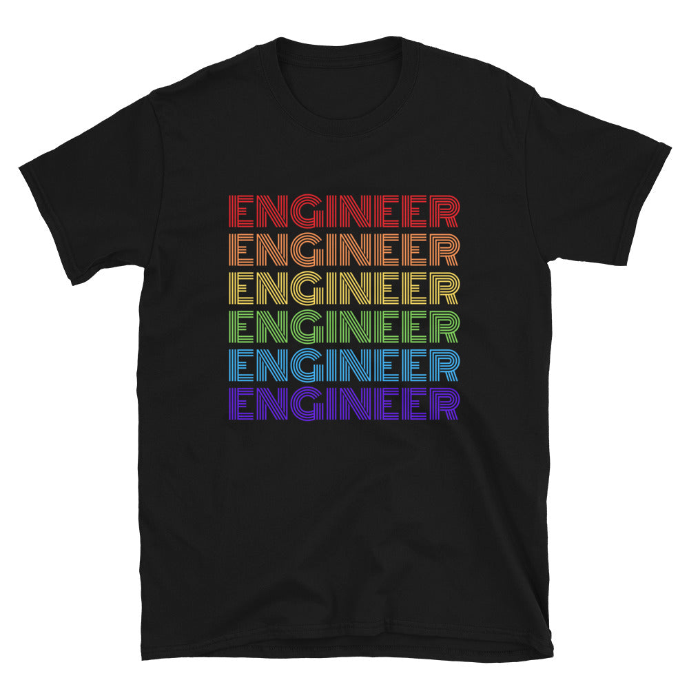 Engineer Retro Rainbow T-shirt Black