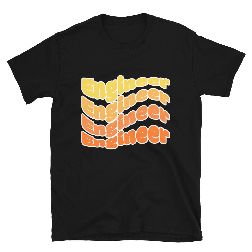 Groovy Orange Engineer T-Shirt Black