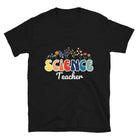 Retro Wildflowers Science Teacher T-shirt Black