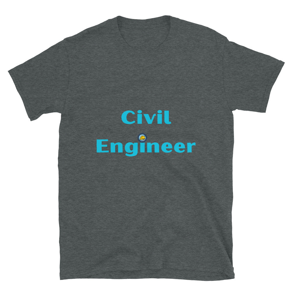 Civil Engineer Cogs and Hardhat T-shirt Dark Heather