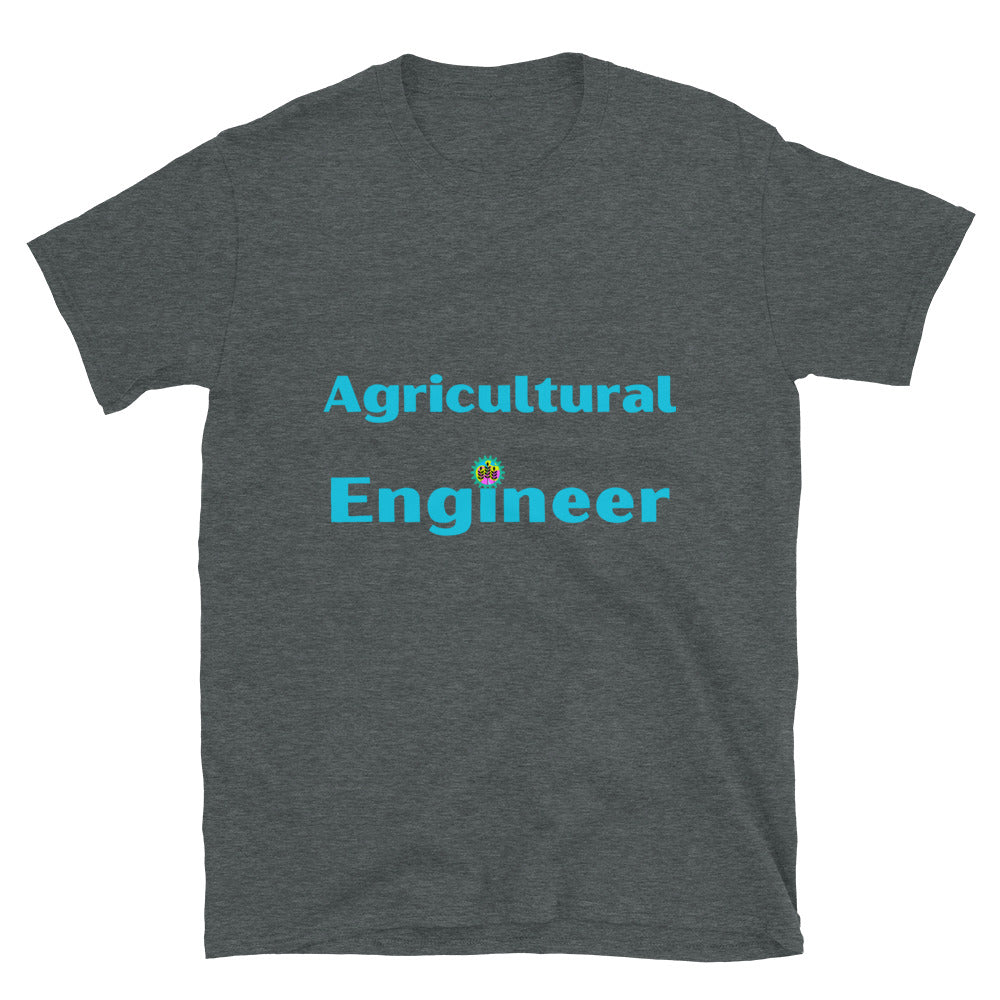 Agricultural Engineer cogs and plants T-shirt Dark Heather