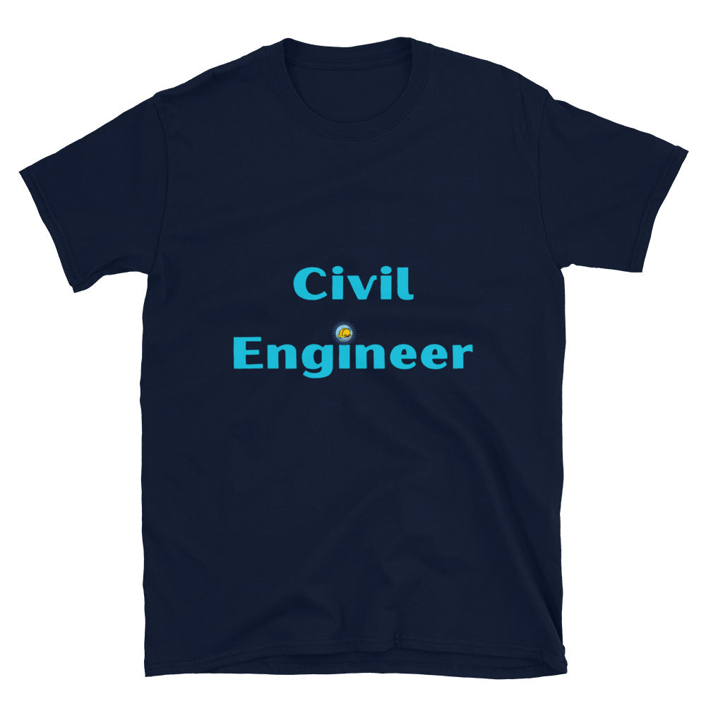 Civil Engineer Cogs and Hardhat T-shirt Navy