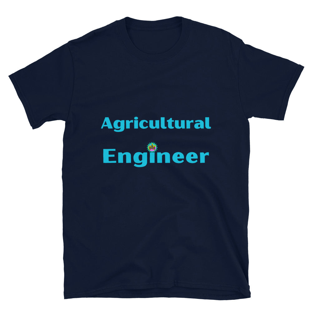 Agricultural Engineer cogs and plants T-shirt Navy