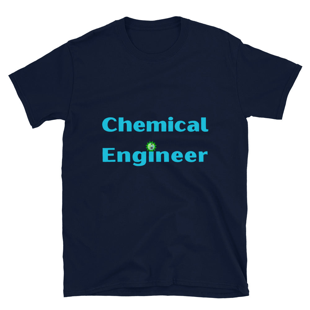 Chemical Engineer Cogs and Flask T-shirt Navy