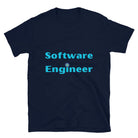 Software Engineer T-shirt. Software Engineering with cogs and binary code Top Navy