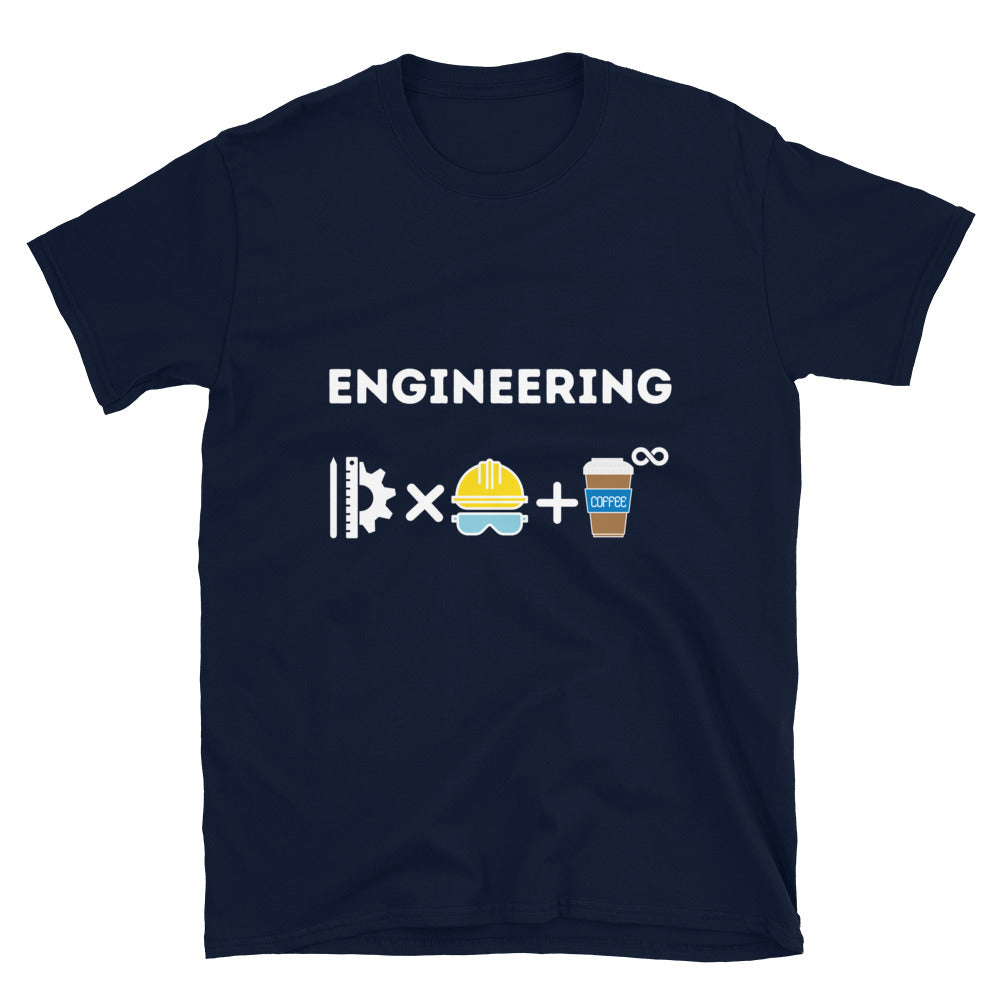 Innovation, hard work and coffee Funny Engineer T-shirt Navy