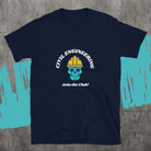 Civil Engineer Join Civil Engineering Club Biker style T-Shirt Navy