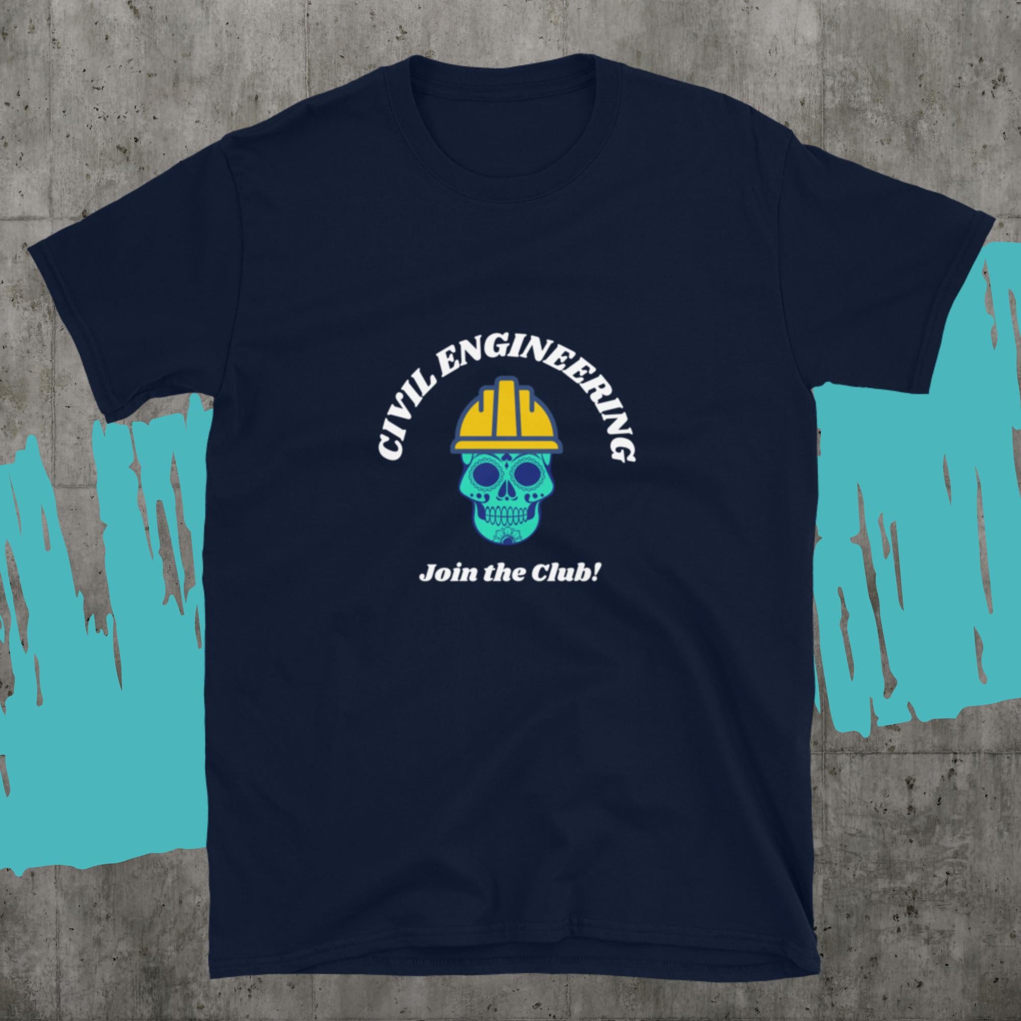 Civil Engineer Join Civil Engineering Club Biker style T-Shirt Navy