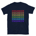 Engineer Retro Rainbow T-shirt Navy