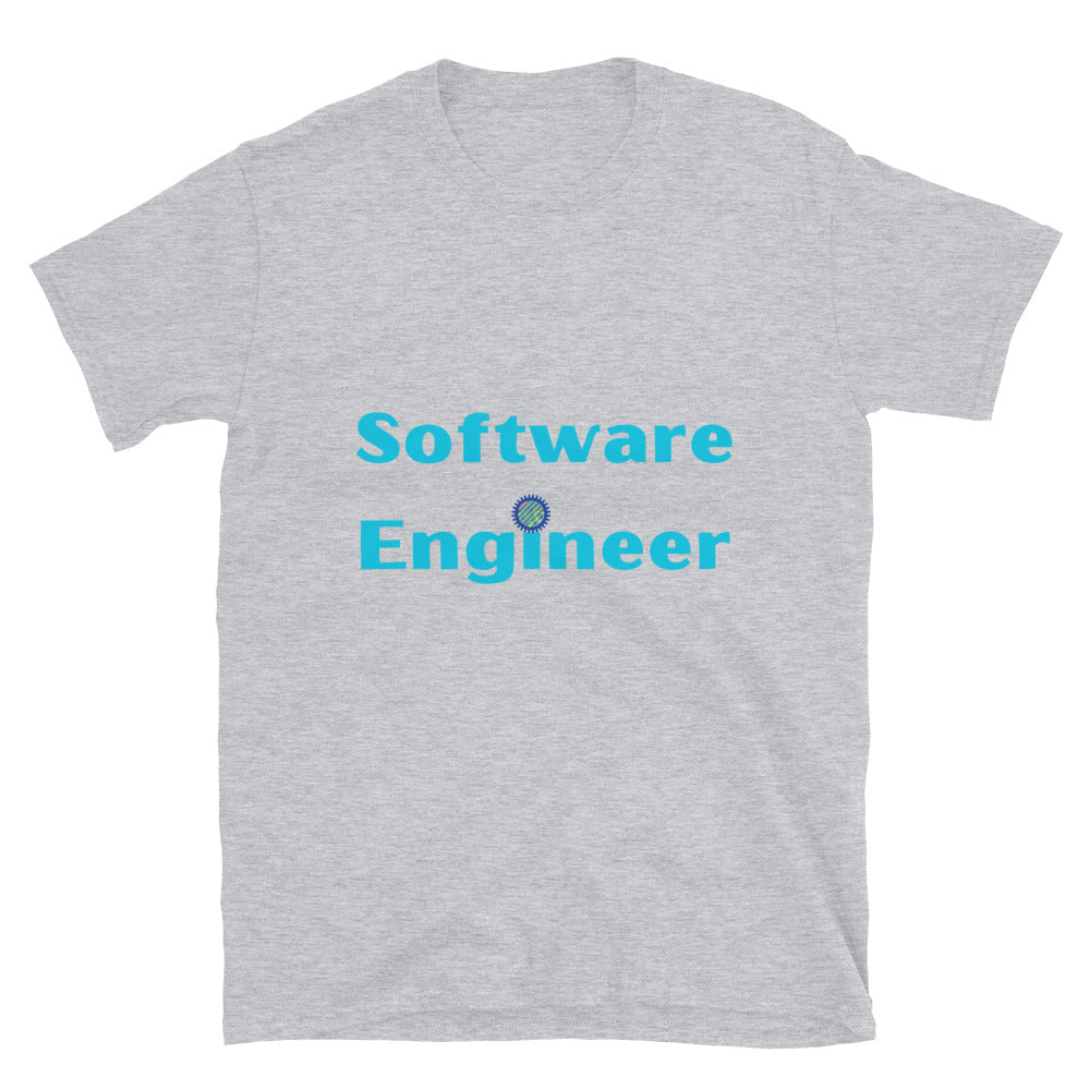 Software Engineer T-shirt. Software Engineering with cogs and binary code Top Sport Grey