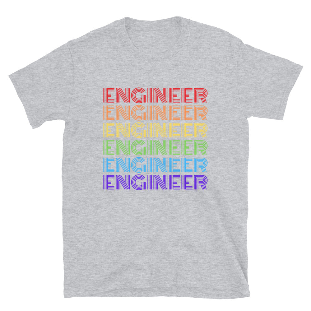 Engineer Retro Rainbow T-shirt Sport Grey