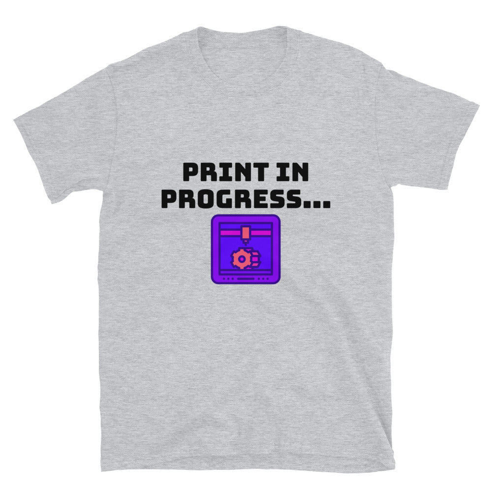 Funny 3D Printer Print in Progress T-shirt Sport Grey