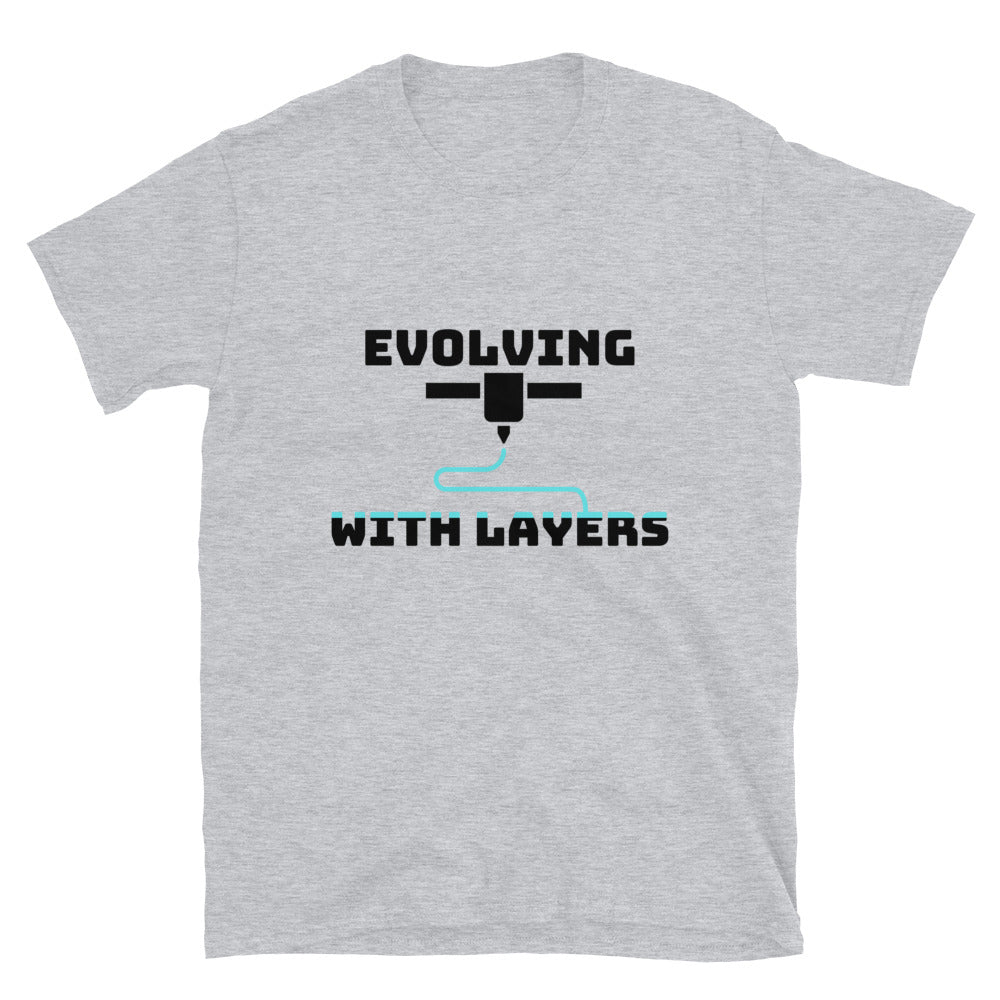 Evolving with Layers Funny 3D Printer T-shirt Sport Grey