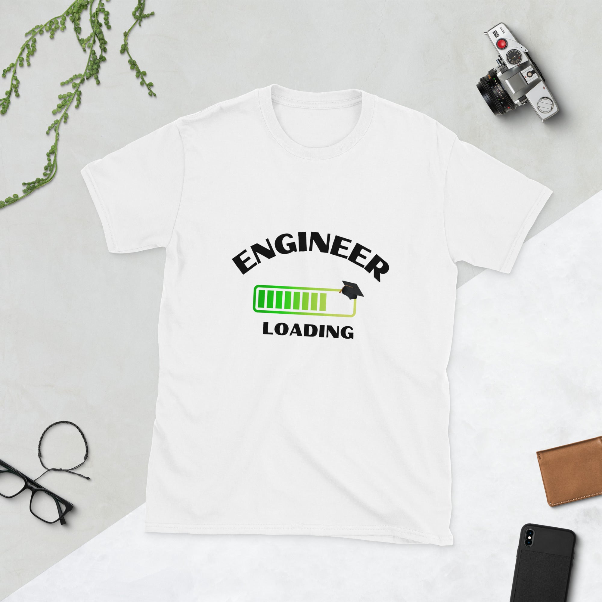 Engineer Loading T-shirt. Funny Engineering Graduation Top White