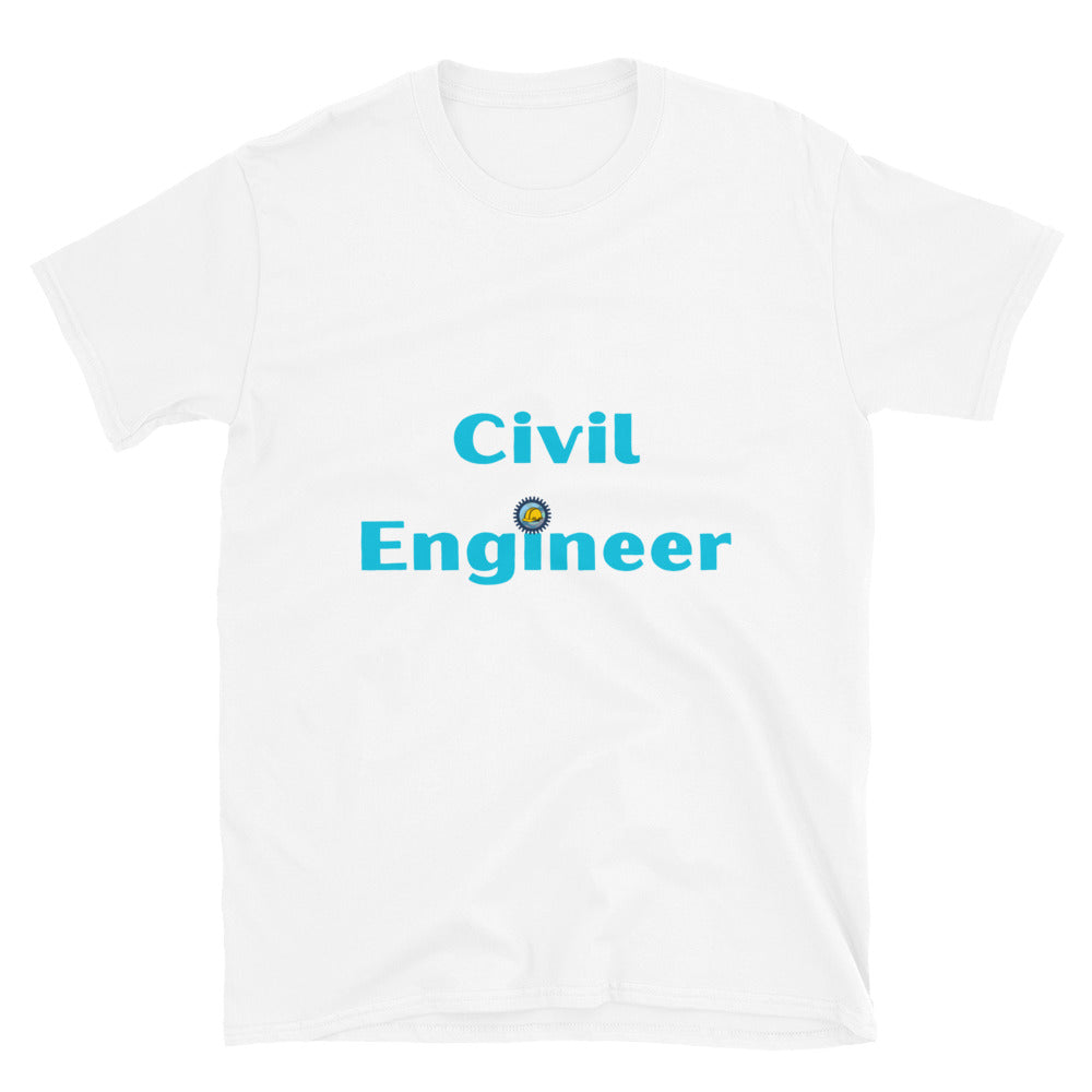 Civil Engineer Cogs and Hardhat T-shirt White