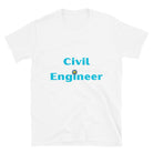 Civil Engineer Cogs and Hardhat T-shirt White