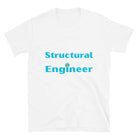 Structural Engineer T-shirt. Structural Engineering Top with cogs & bridge White