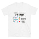 When to Approach an Engineer, inspired by buckling stability T-shirt. Funny Stable Engineer Shirt White