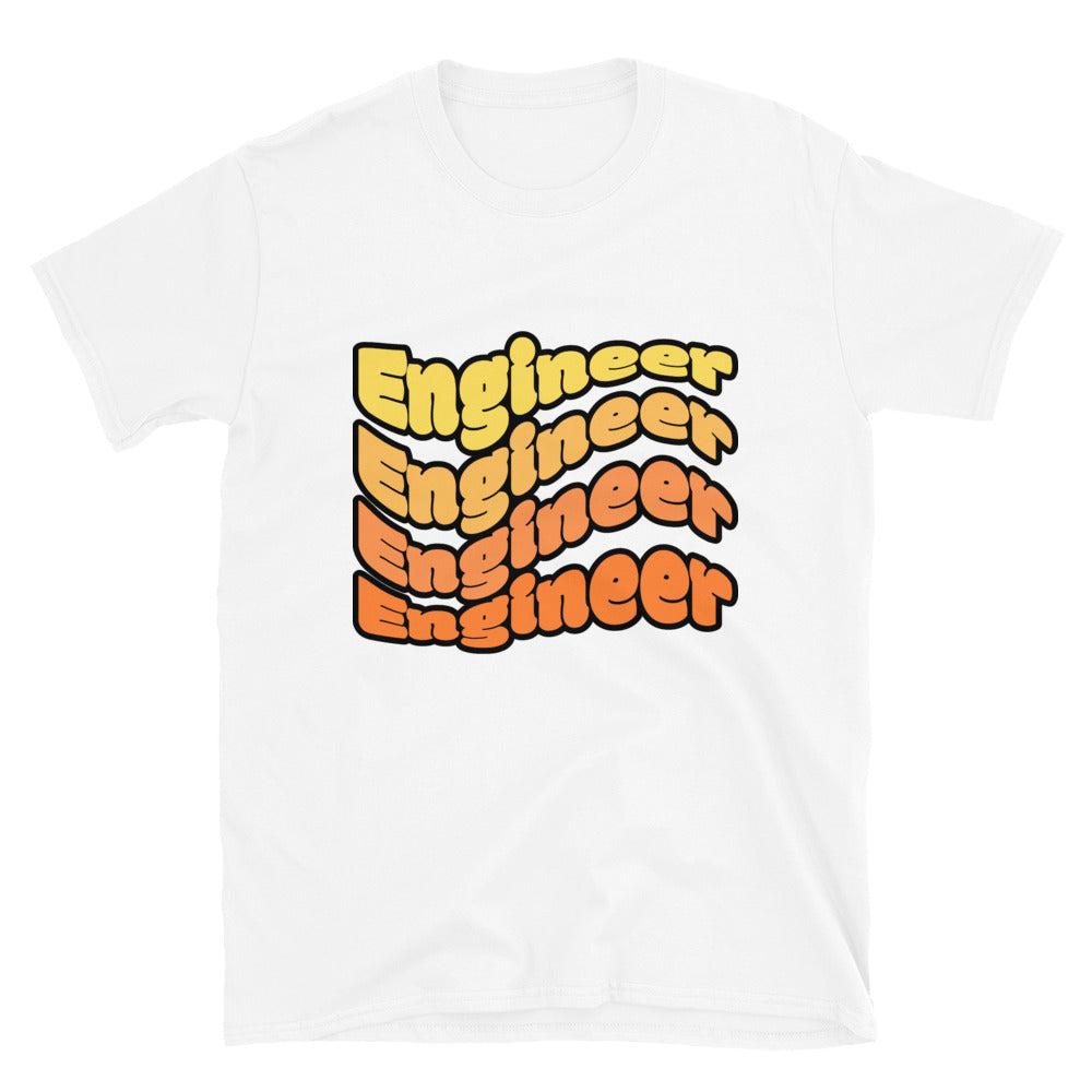 Groovy Orange Engineer T-Shirt White