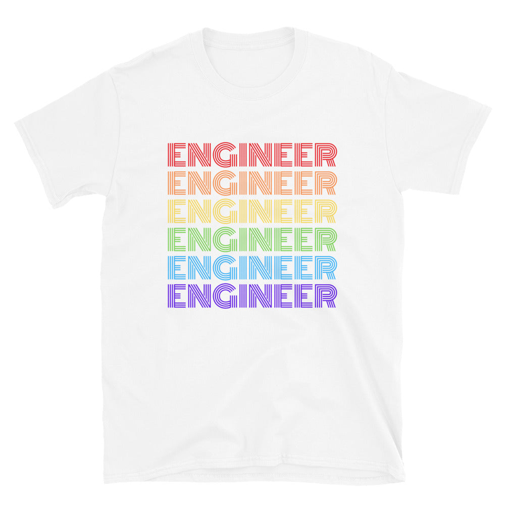 Engineer Retro Rainbow T-shirt White