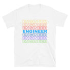 Funky Colourful Engineer Rainbow T-shirt White