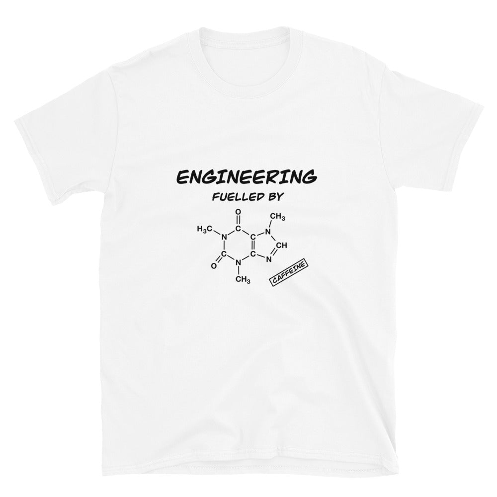 Engineering fuelled by Caffeine Original T-shirt. Caffeine Molecule Engineer Top White