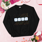 KISS Periodic Table Elements with mini hearts Sweatshirt. Geeky Valentine's Gift Black