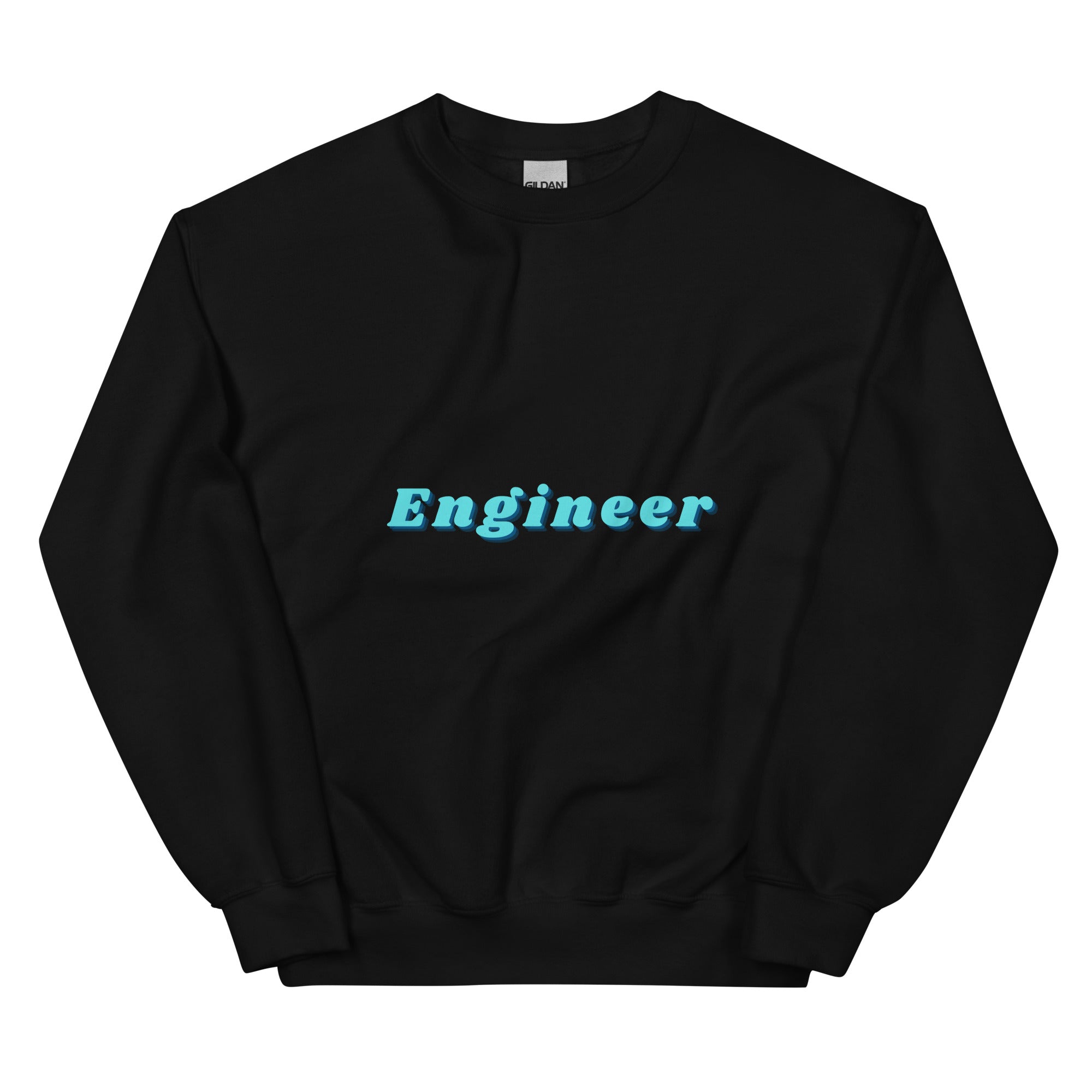 Funky Font Engineer Sweatshirt Black