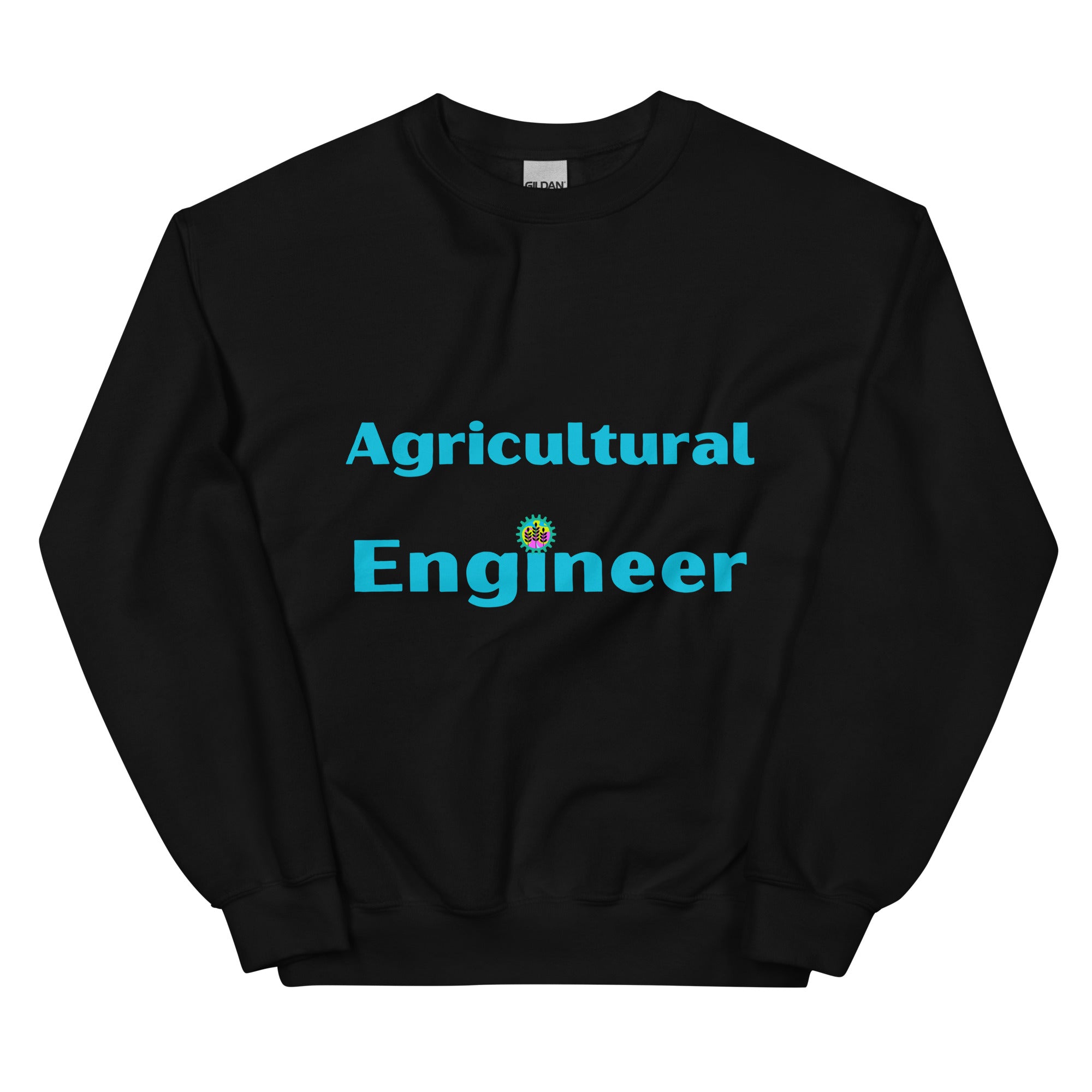 Agricultural Engineer Cogs and Plant Sweatshirt Black