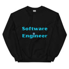 Software Engineer Sweatshirt. Software Engineering with cogs and binary code Top Black